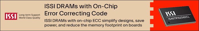 Image of ISSI DRAMs with On-Chip Error Correcting Code Banner
