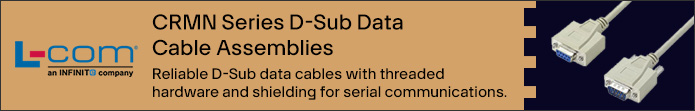 Image of L-Com CRMN Series D-Sub Data Cable Assemblies Banner