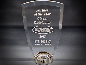 Image of NKK Switches' 2017 Partner of the Year, Global Distributor Award presented to Digi-Key