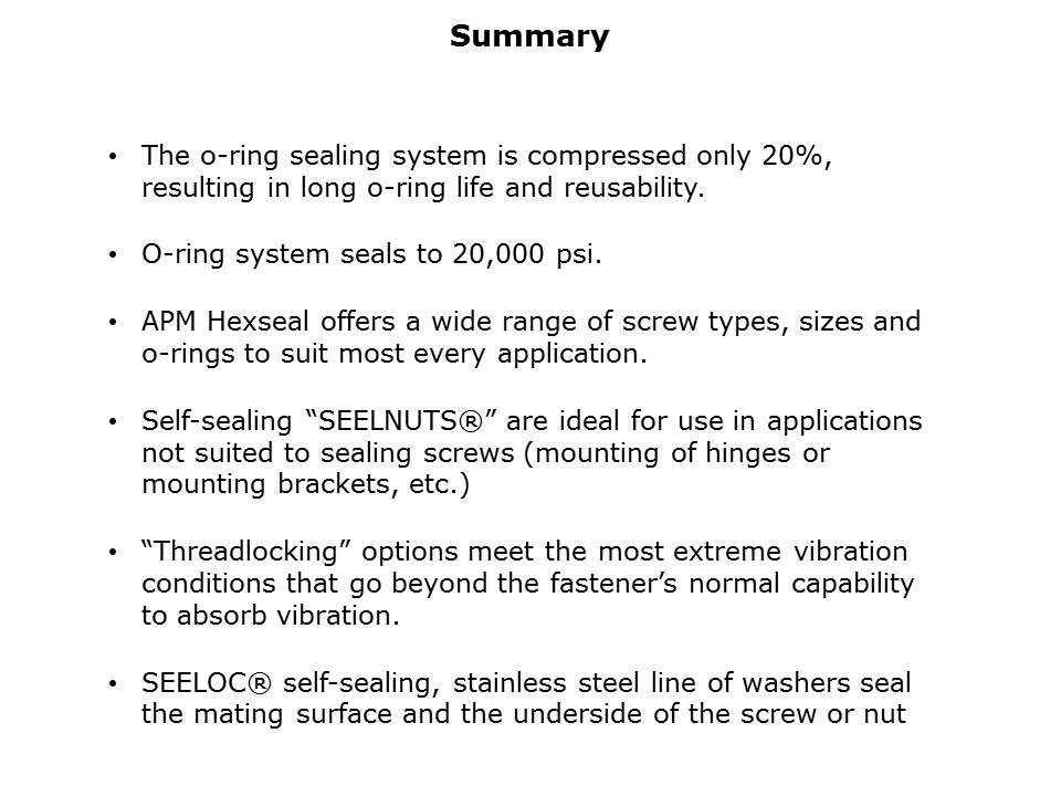 Self-Sealing Fasteners and Washers Slide 18