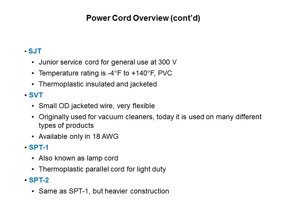 Power Cords and Cord Sets Slide 3