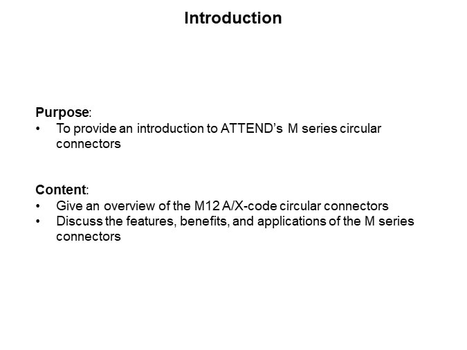 Image of ATTEND Technology M Series Circular Connectors - Introduction