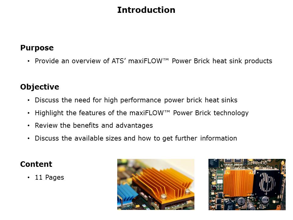 maxiFLOW Power Brick Heat Sink Technology Slide 1