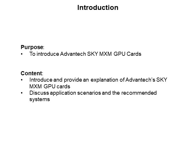 Image of Advantech SKY MXM GPU Cards - Introduction