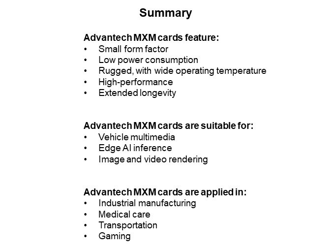 Image of Advantech SKY MXM GPU Cards - Summary