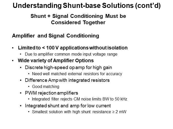 Understanding Shunt-base Solutions (cont’d)