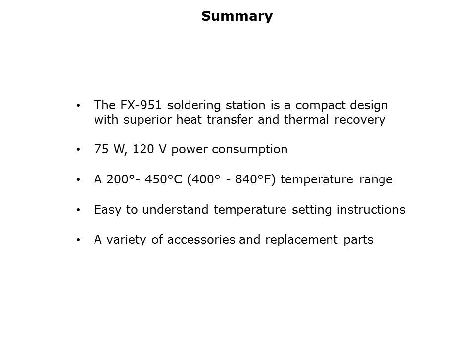 FX-951 Soldering Station Slide 8