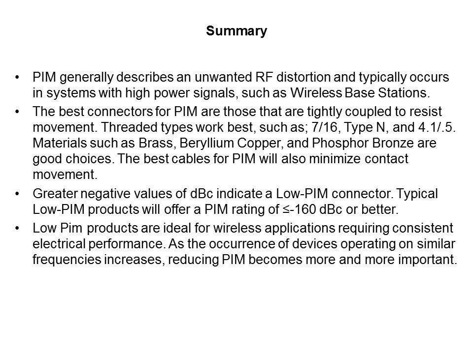 Low-PIM Products Overview Slide 10