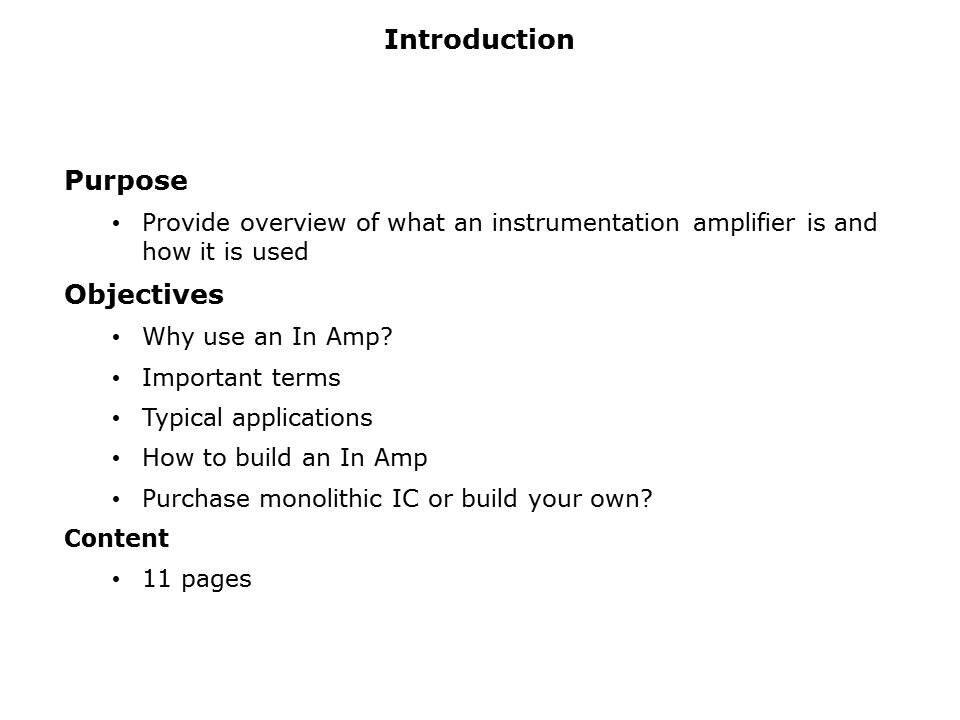 Instrumentation Amplifier Primer Slide 1