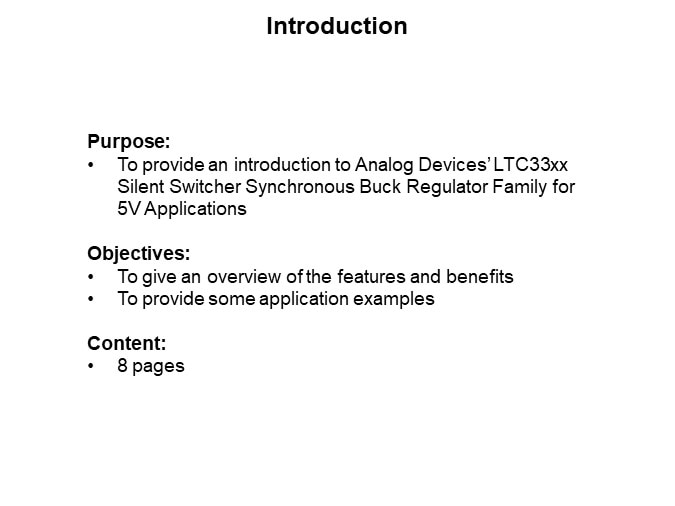 Image of Analog Devices Intro to the LTC33xx Family-Slide1