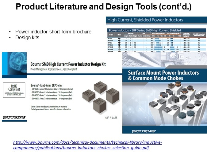 Product Literature and Design Tools (cont’d.)