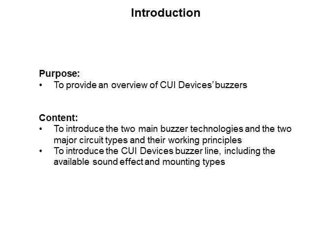 Image of CUI Devices Buzzer Overview - Introduction