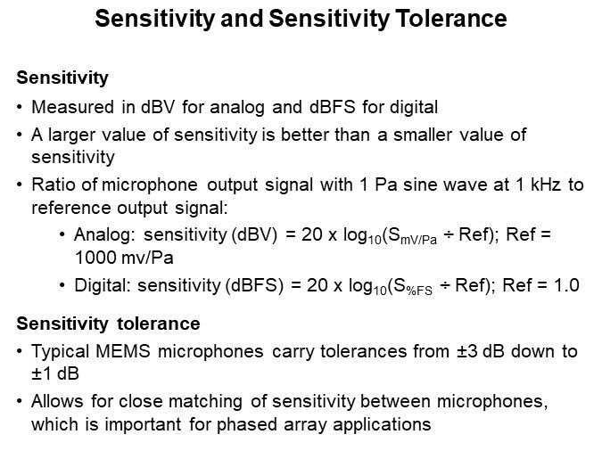 Sensitivity and Sensitivity Tolerance