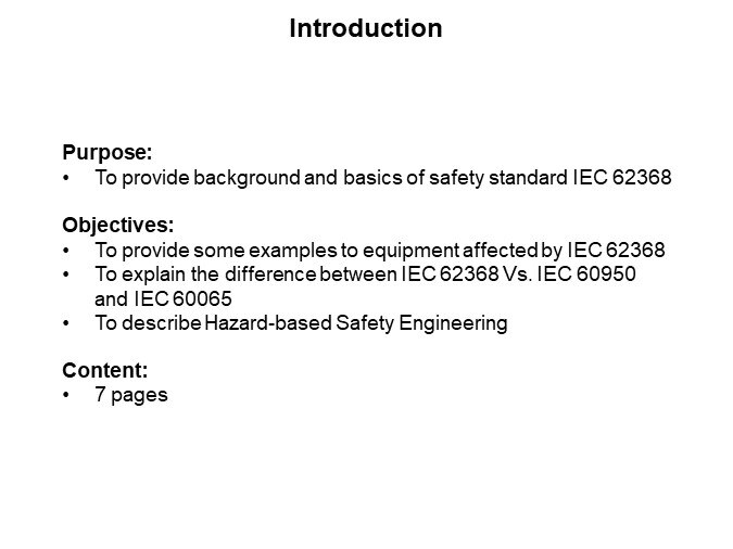 CUI Inc Preparing for IEC 62368-1 Implementation - Introduction