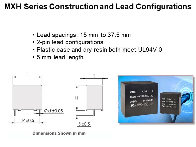 MXH Series Construction and Lead Configurations