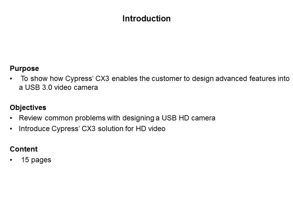 CX3: CSI-2 to USB 3.0 Solution for HD Video Slide 1