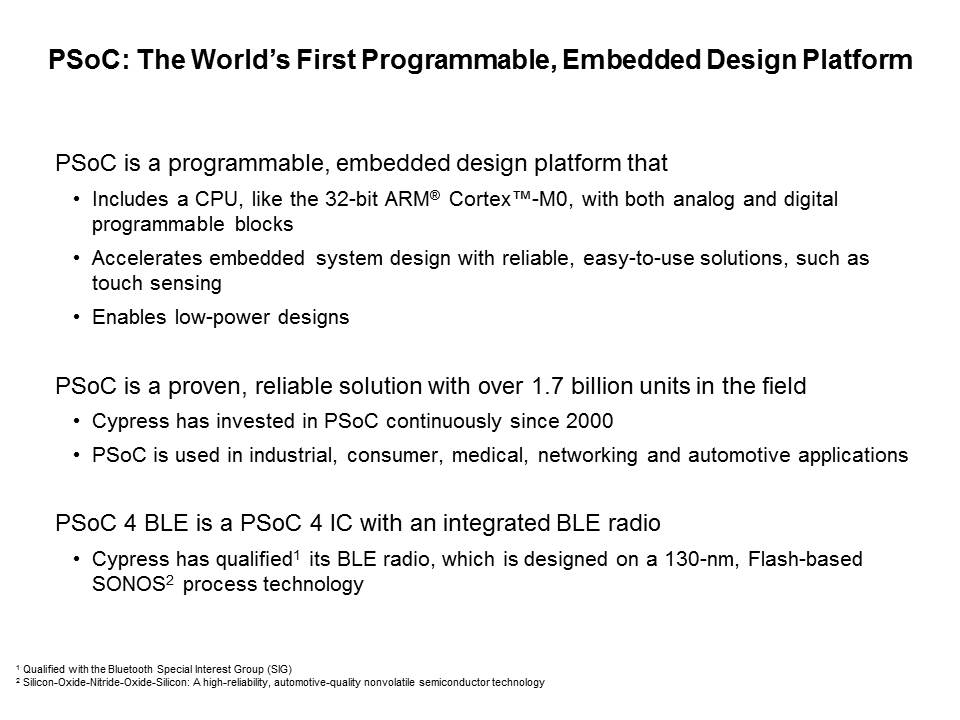 PSoC 4 BLE Low Power Wireless Systems Slide 3