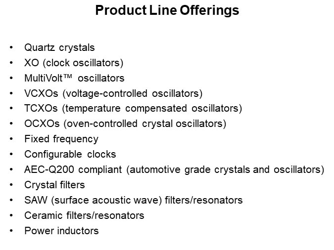 Product Line Offerings