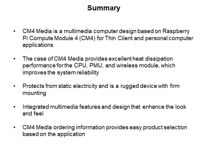 Image of EDATEC CM4 Media Solutions - Summary