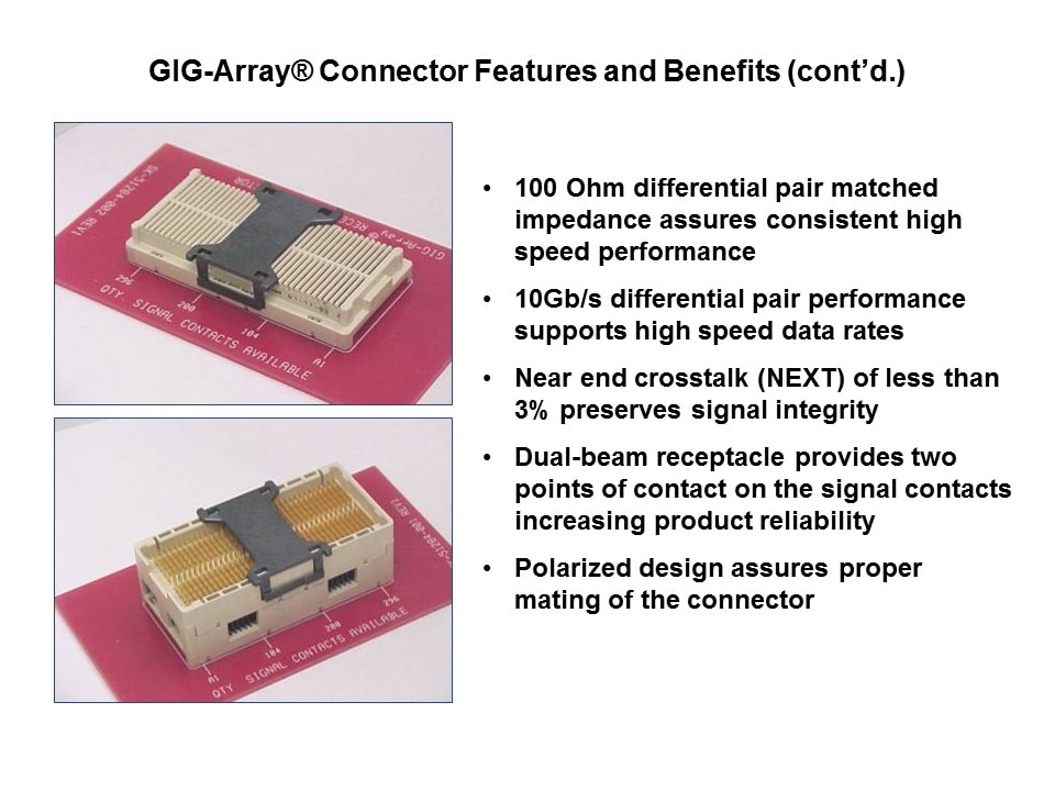 GIG-Array Mezzanine Connectors Slide 3