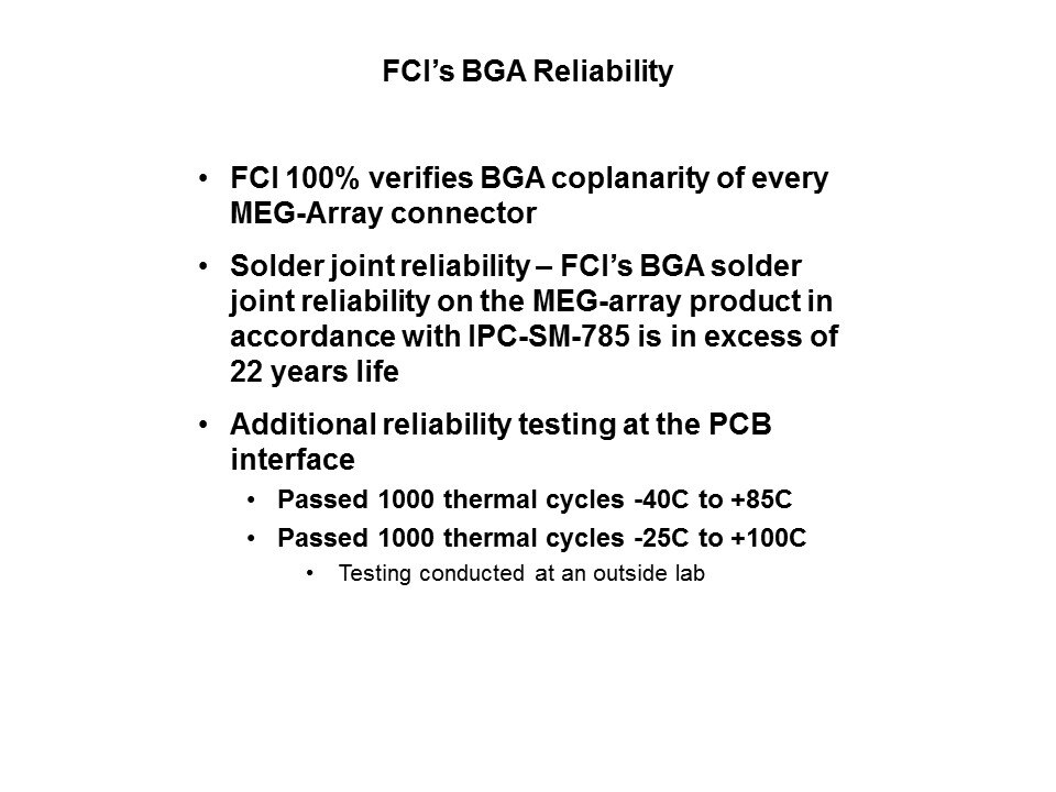 MEG-Array Mezzanine Connectors Slide 14