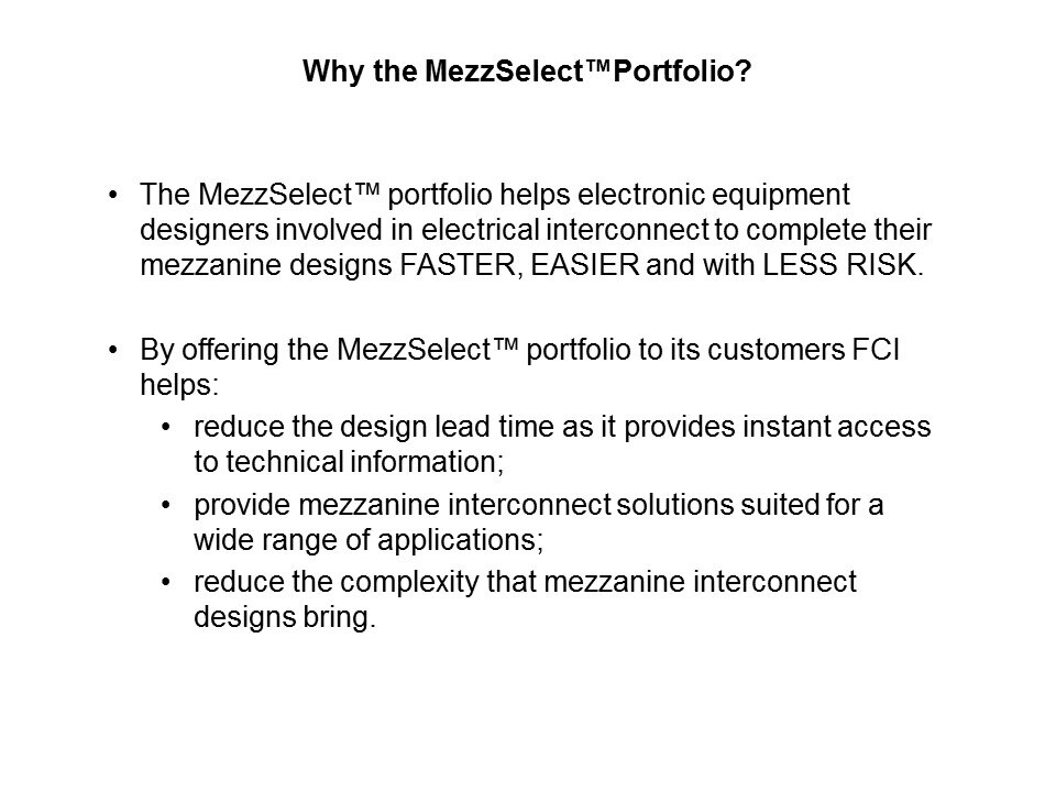 MEG-Array Mezzanine Connectors Slide 18