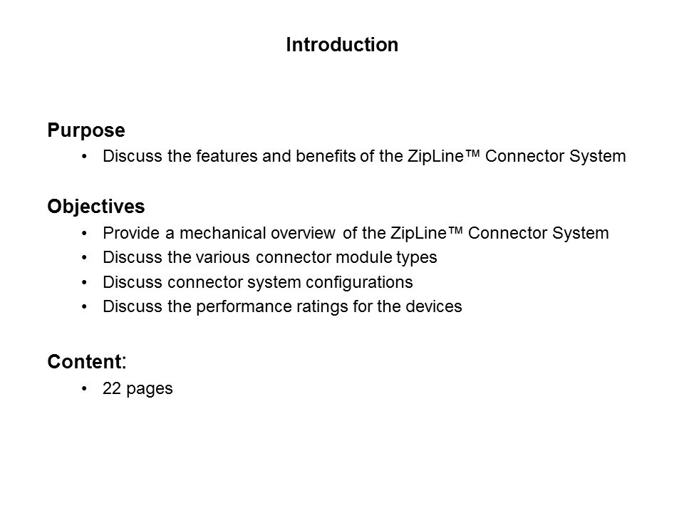 ZipLine Connector System Slide 1
