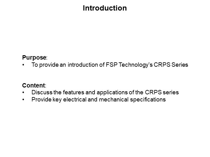 Image of FSP Technology Common Redundant Power Supply (CRPS) Series - Introduction