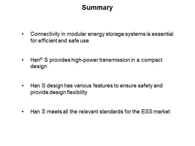 Image of HARTING Han® S Energy Storage System - Summary