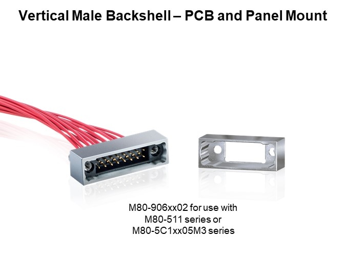 Vertical Male Backshell – PCB and Panel Mount