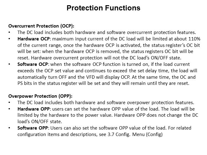 Image of ITECH IT8500G+ Series Programmable DC Electronic Load - Protection Functions