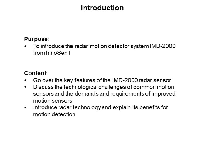 Image of InnoSenT IMD-2000 Radar Motion Detector - Introduction