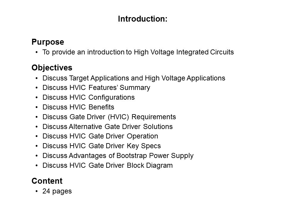 High Voltage Integrated Circuits (HVIC Gate Drivers) Slide 1