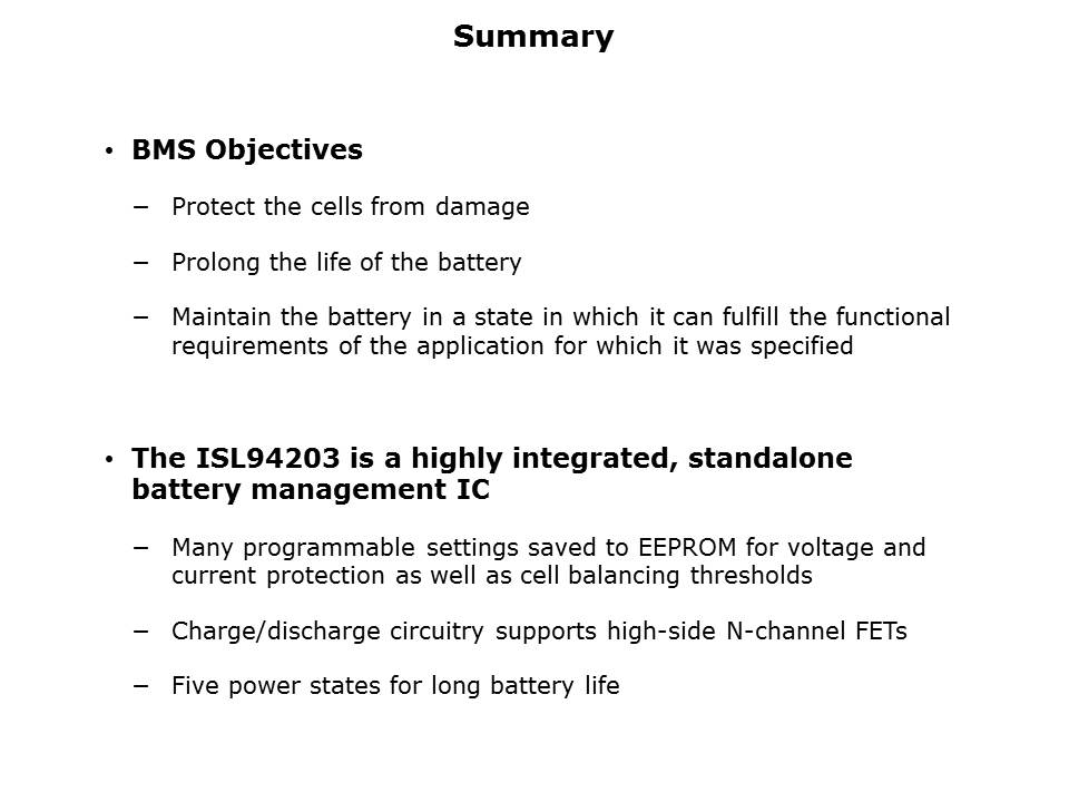 ISL94203 Battery Management IC Slide 16