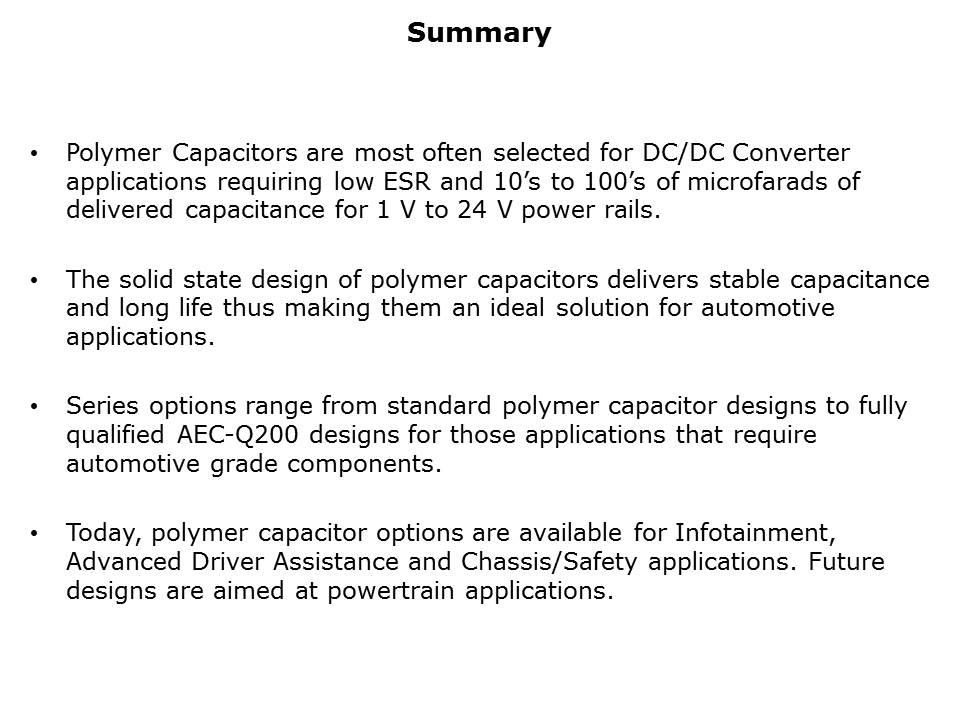 Polymer Capacitors for Auto Applications Slide 9