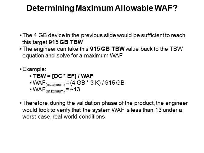 Determining Maximum Allowable WAF?