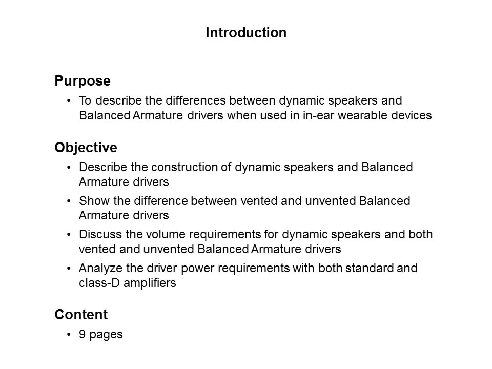 Using Dynamic Speakers and Balanced Armature Drivers in In-Ear Wearables Slide 1