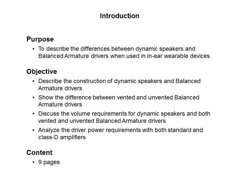 Using Dynamic Speakers and Balanced Armature Drivers in In-Ear Wearables Slide 1