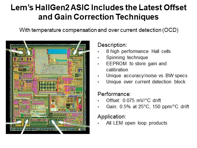 Lem’s Open Loop ASIC Includes the Latest Offset and Gain Correction Techniques