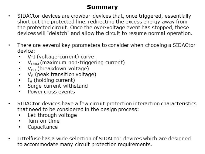 LittelFuse 'SIDACtor' Devices