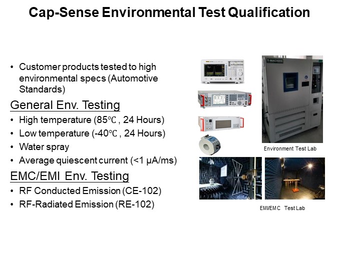 Cap-Sense Environmental Test Qualification