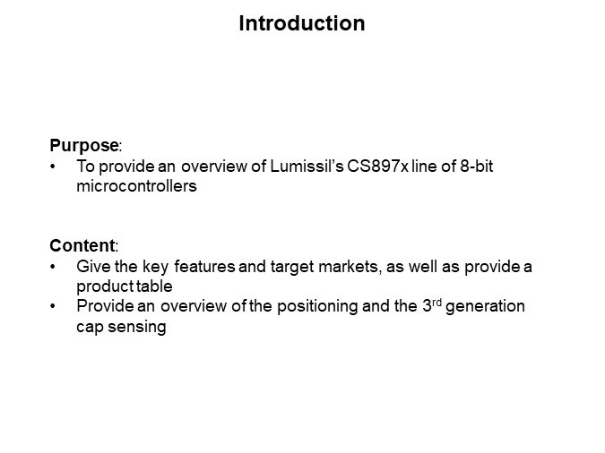 Image of Lumissil CS897x Line of 8-bit Microcontrollers - Introduction