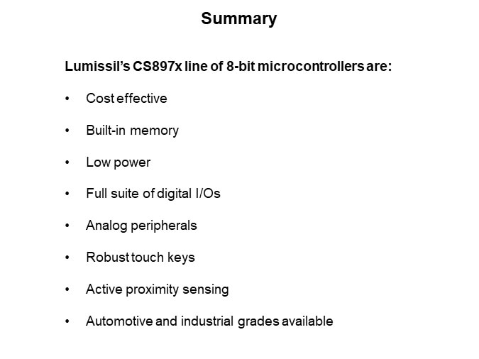 Image of Lumissil CS897x Line of 8-bit Microcontrollers - Summary