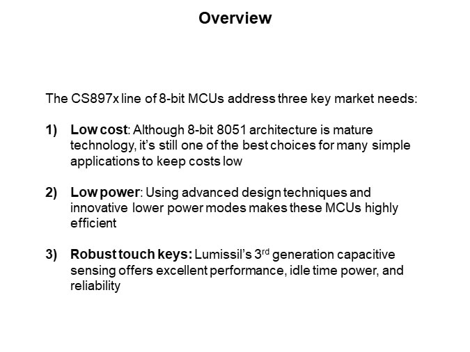 Image of Lumissil CS897x Line of 8-bit Microcontrollers - Overview