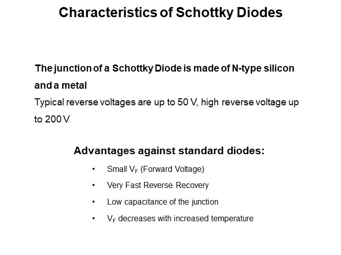 Characteristics of Schottky Diodes