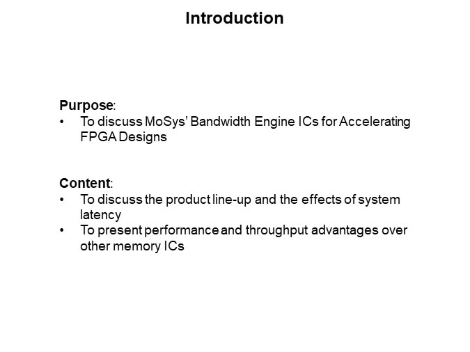 Image of MoSys Accelerator Bandwidth Engine: High Performance/High Bandwidth - Introduction