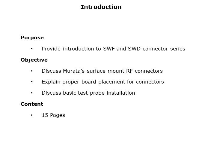RF Switch Connectors Slide 1