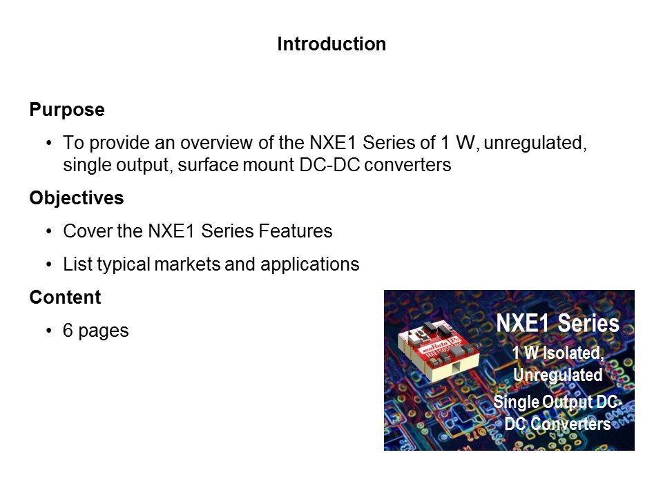 NXE1 Series of DC-DC Converters Slide 1