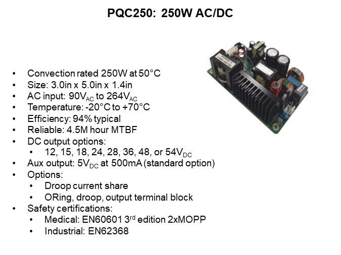 Image of Murata Power Solutions Open Frame, Low-Power, Front End AC/DC Power Supplies - PQC250