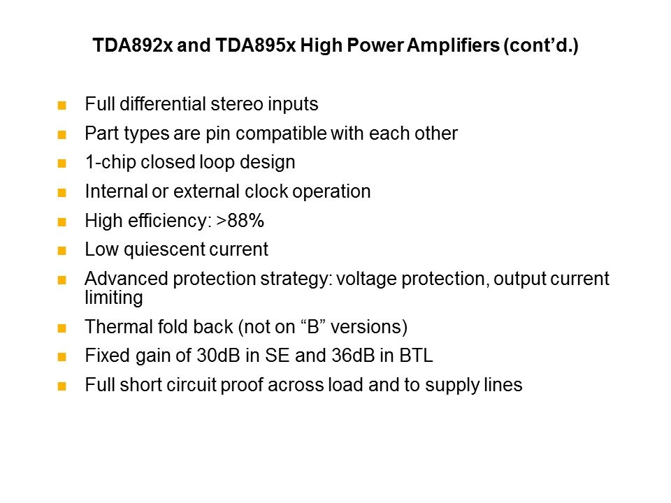 Class D Audio Amplifiers Slide 24